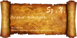 Szatur Nikolett névjegykártya