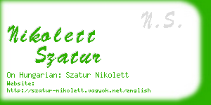nikolett szatur business card